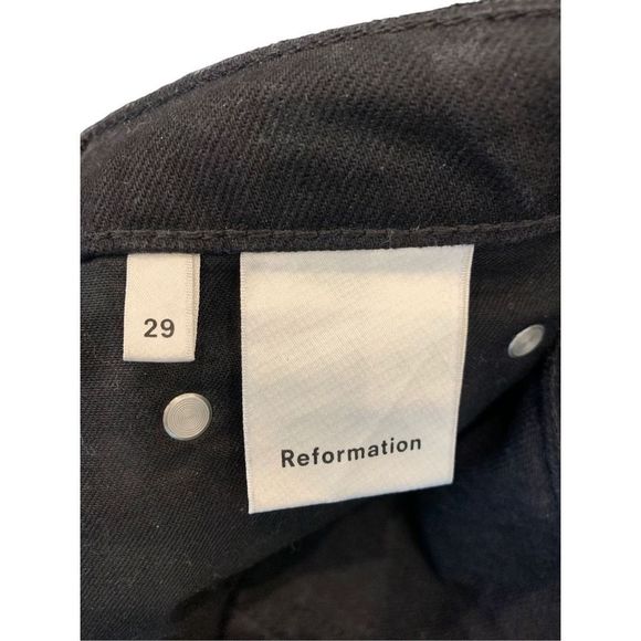 Reformation Women's Jordi Kick Flare Jeans Button Fly Pants Black Size 29 - Picture 4 of 6